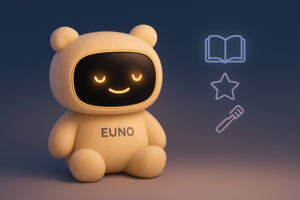 Euno outil de routine du soir pour la lecture, se brosser les dents avec lumières douces pour l'endormisssement.