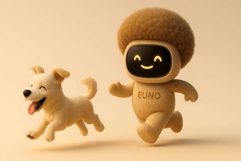 Euno jouant avec un chien.